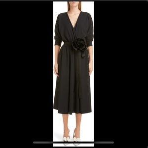 Rare runway Marc Jacobs black dress with rose detail